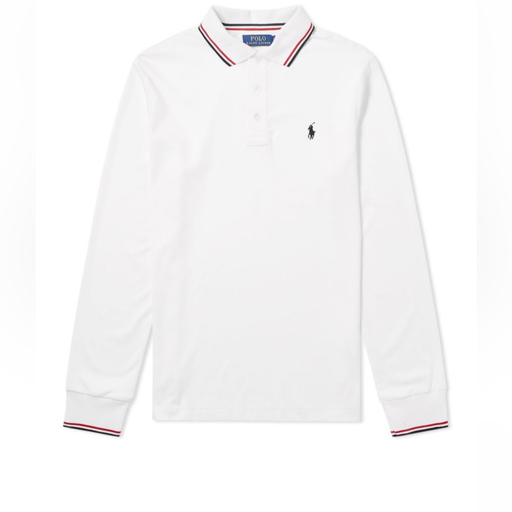 Ralph Lauren White Polo with Red and Black Trim